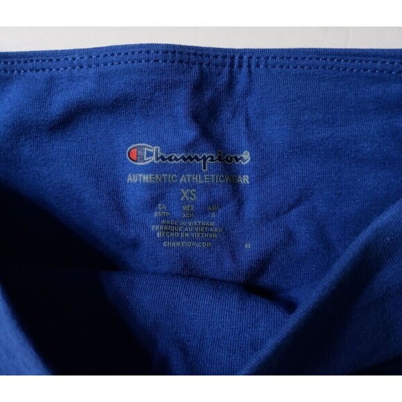 Champion Womens Bike Short XS Workout Blue Logo Moisture Wicking Biking Outdoor - Picture 3 of 4